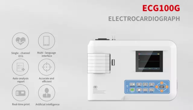 CE ECG100G Farb LCD 12 Kanal EKG Gerät mit Ein-Kanal Drucker Elektrokardiograph 2