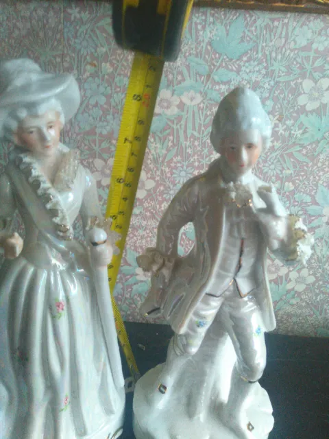 TWO Vintage, porcelain, A PAIR of FIGURES, figurine, ornament, Regency COUPLE