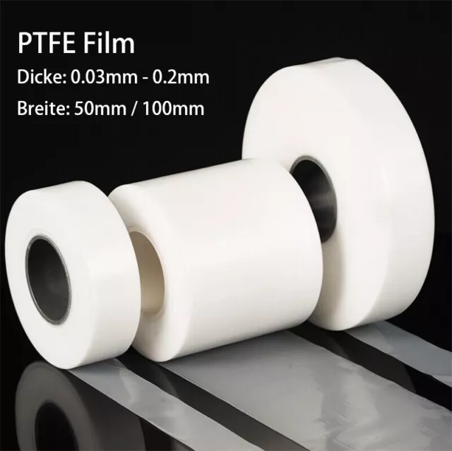 0,03 mm-0,2 mm spessore bianco pellicola PTFE piastre foglio di plastica pellicola 50/100 mm larghezza