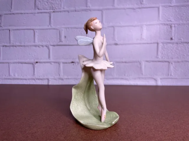 Vtg Cybis Porcelain Tinkerbell Fairy on Leaf Figurine 1959 Peter Pan Tinker Bell
