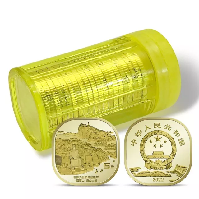 Lot 20 PCS, China 5 Yuan Coin, Mount Emei, Leshan Giant Buddha. 2022, UNC