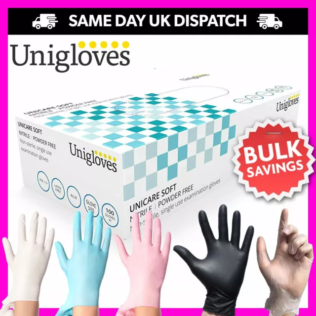 Disposable Gloves Powder Free Latex Free Clear Vinyl Nitrile Pink Blue 100