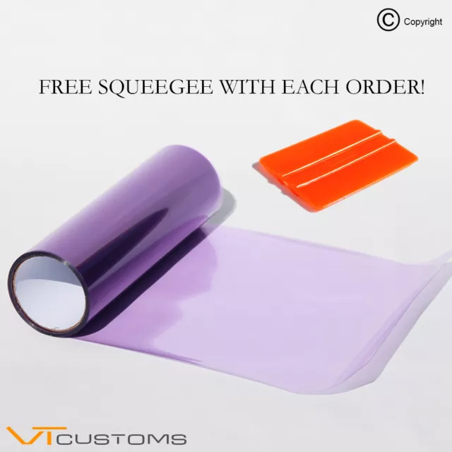 30 x 100cm Purple Headlight Tinting Film Car Fog Lights Vinyl + FREE SQUEEGEE