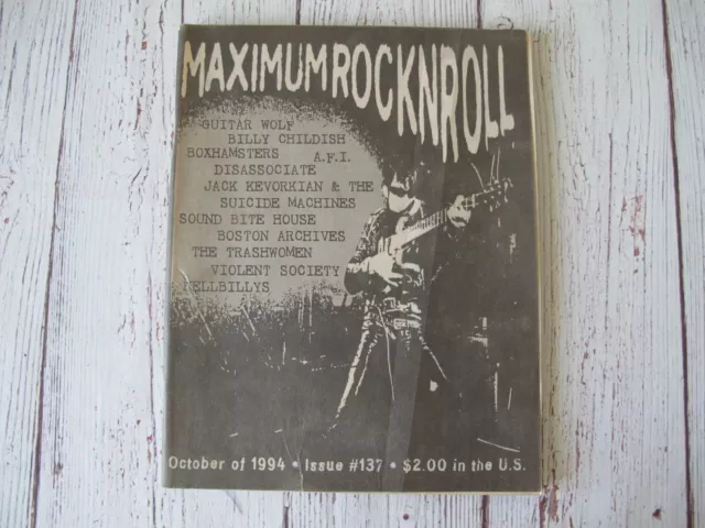 Maximum Rocknroll 137 1994 fanzine punk hardcore afi guitar wolf boxhamsters