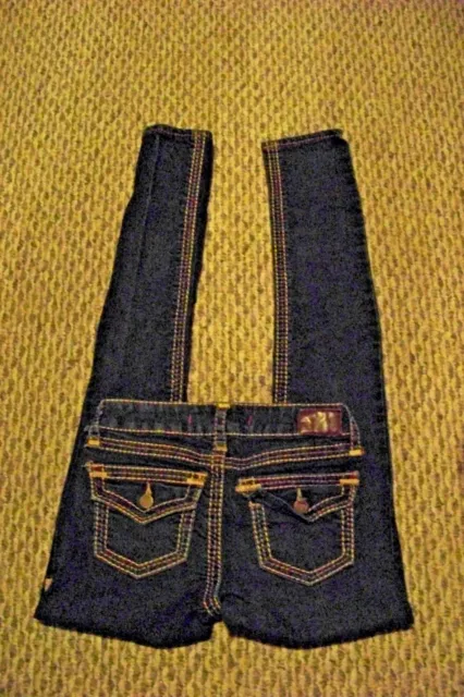 womens fragile skinny dark wash denim jeans size 0 25 x 29