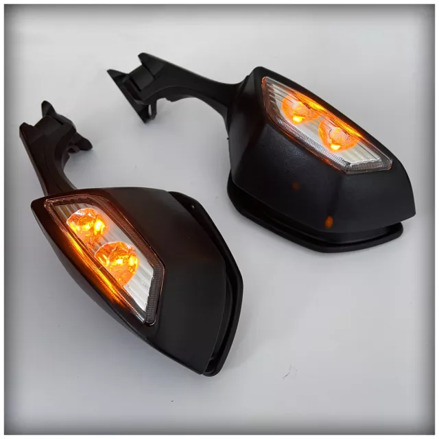 LED Rear view Mirrors Turn Signal Fit For Kawasaki Ninja ZX10R ZX-10R 2016-2020