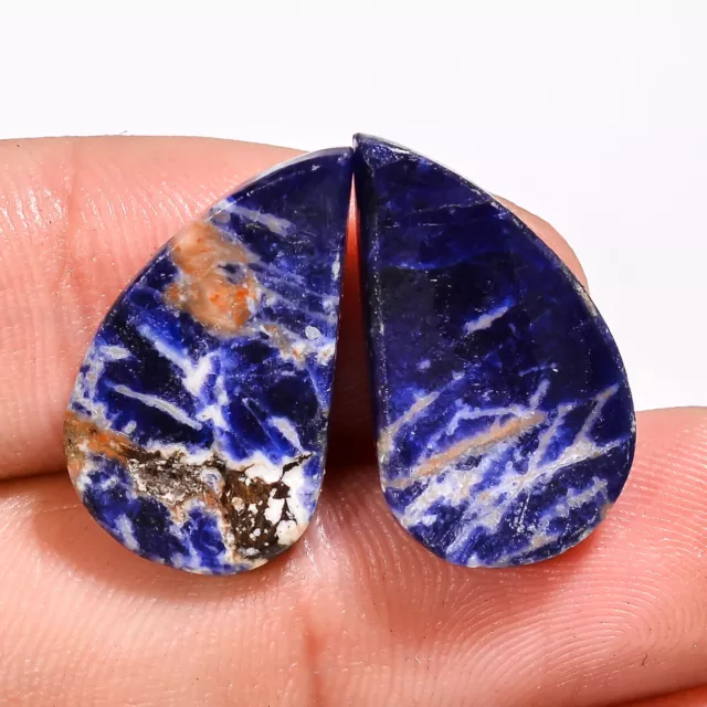 16.00Cts 100% Natural Blue Color Sodalite Fancy Cabochon Pair Loose Gemstone 2