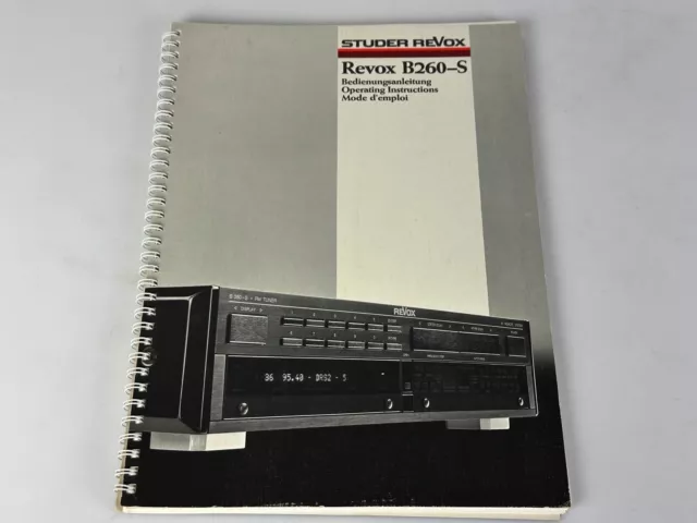 Revox B260-S Bedienungsanleitung/Instructions Manual / Mode D'Emploi