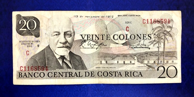 *RARE YEAR* 1972 Costa Rica - 20 Colones - EZ6