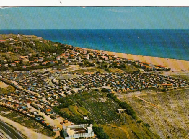 Carte postale postcard 10x15cm LEUCATE PLAGE vue générale du camping cap leucate