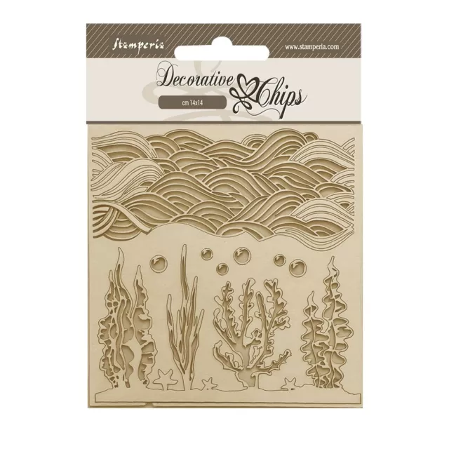 Chips decorativos Stamperia Songs of the Sea CORALS 5,5"" x 5,5"" #SCB183