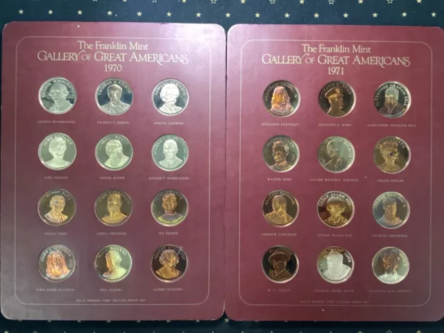The Franklin Mint Gallery of Great Americans 1970-1971 - 24 Proof Bronze Medals The Franklin Mint Gallery of Great Americans 1970-1971 - 24 Proof Bronze Medals