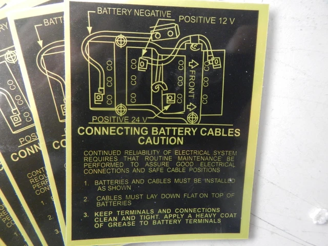 24 VOLT MILITARY Truck Wiring Connection Diagram Pack of 25 Stickers