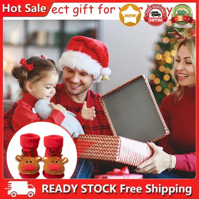 Christmas Baby Red Socks Cartoon Creative Baby Warm Socks for Toddler 0-36 Month