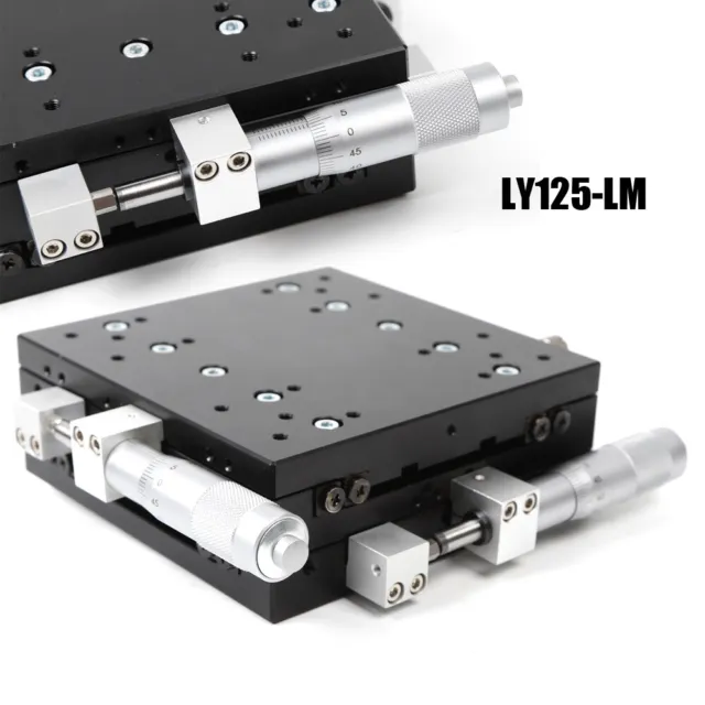 XY Axis Precision Fine Tuning Sliding Table Manual XY Linear Stage 125x125mm
