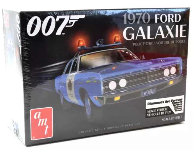 AMT James Bond 007 1970 Ford Galaxie Police Car 1:25 Plastic Model Car Kit 1172