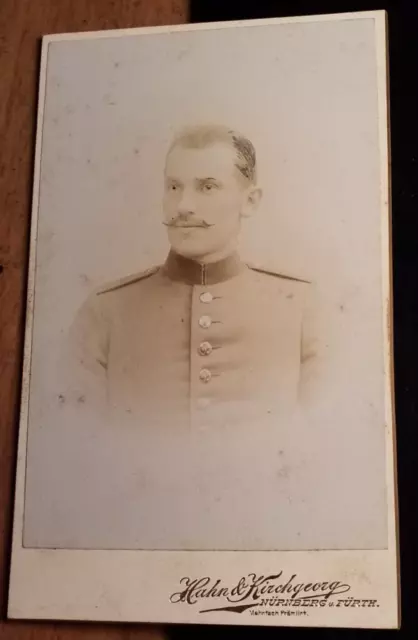 Soldat in Uniform - Regiment KB IR 14 ? / CDV Hahn & Kirchgeorg Nürnberg Fürth