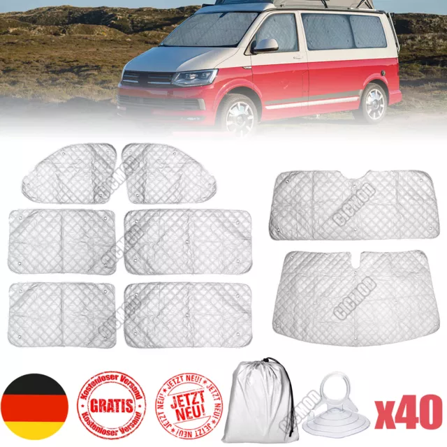 8PCS Sonnenschutz Auto Frontscheibe Windschutzscheiben Thermomatte für VW T5  T6