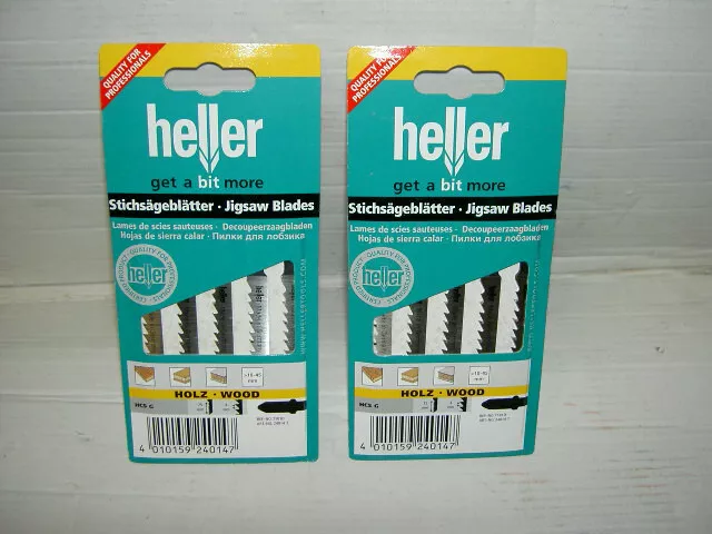 2 x Heller T101D HCS Wood Jigsaw Blades - 5 Pack - High Quality German Tools