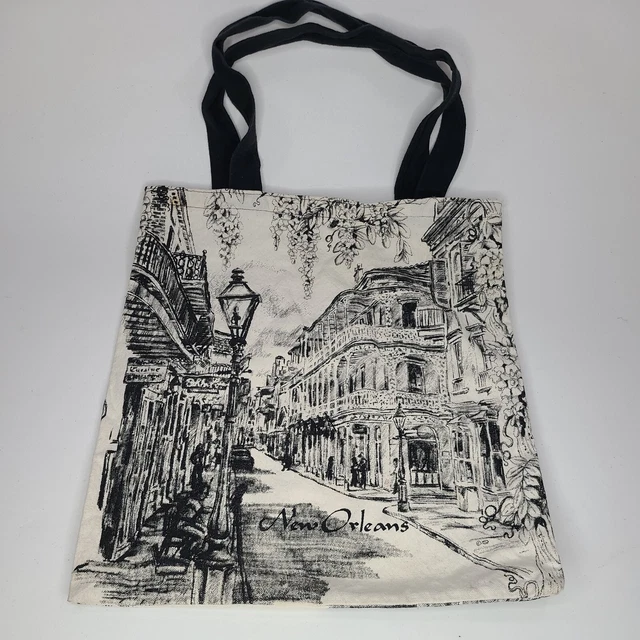 New Orleans Vintage Black & White Photo Canvas Tote Bag