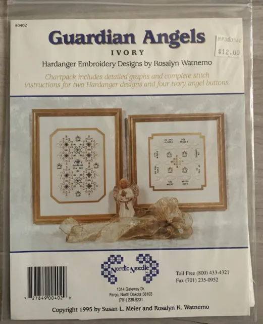 Diseños de bordado Hardanger de Rosalyn Watnemo patrón de ángeles guardianes