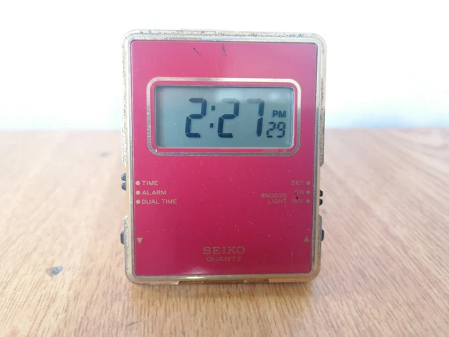 VINTAGE mini sveglia Seiko EK202R Cal. 74803 Digital Alarm Clock
