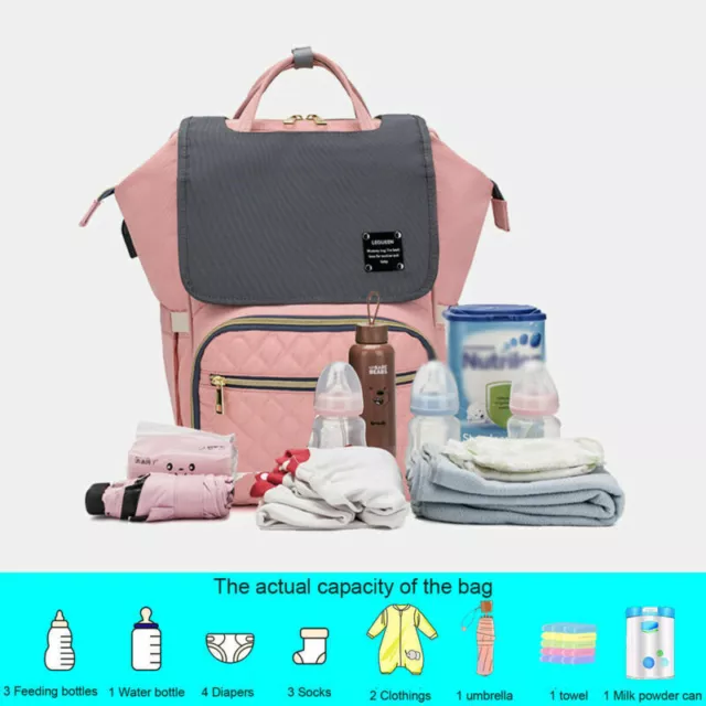 LEQUEEN 070 Mummy Baby Diaper Bag Maternity Nappy Backpack Independent Wet Bag 5
