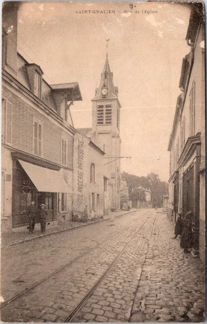 95 SAINT GRATIEN - la rue de l'eglise.