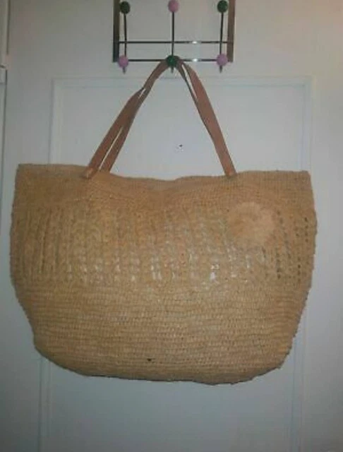 Sac fourretout ref2 en crochet Raphia et Tressé Rabanne de Madagascar Soaartshop