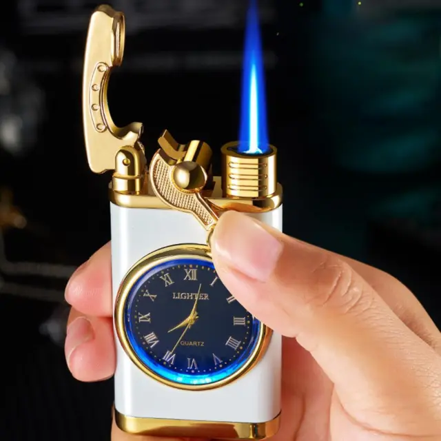 Multifunction Metal Windproof Jet Torch Butane Gas NEW Gifts Watch With J5Q3