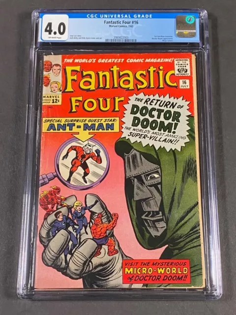 Fantastic Four #16 1963 CGC 4.0 3989822003 1st Ant-Man Crossover Stan Lee