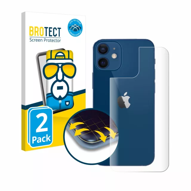 2x Full-Cover per Apple iPhone 12 / 12 Pro (Posteriore) Pellicola Trasparente