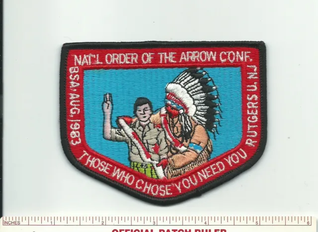 Ce Scout Bsa 1983 Noac Oa National Conference Patch Pb Rutgers Nj Order Arrow !!