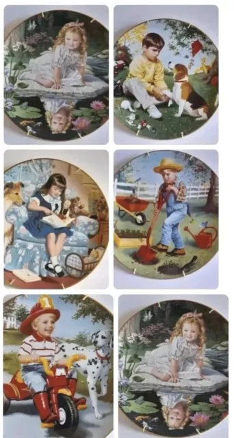 6 Deco Plates, Children of the Week, Danbury Mint Plates, Beautiful Pics, Excel