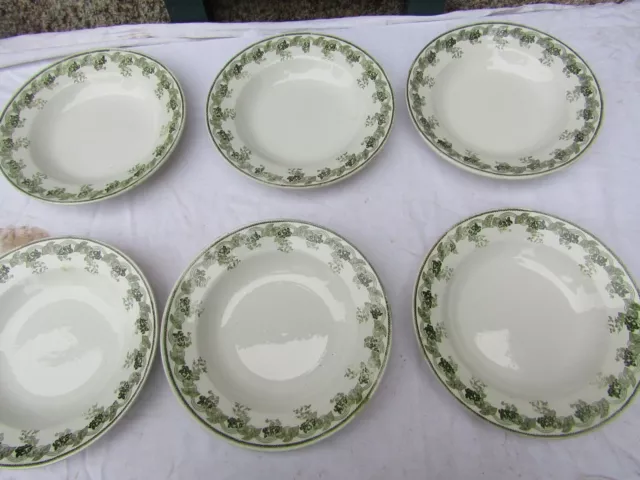 f...lot de 6 assiettes creuses terre de fer moulin des loups violetta