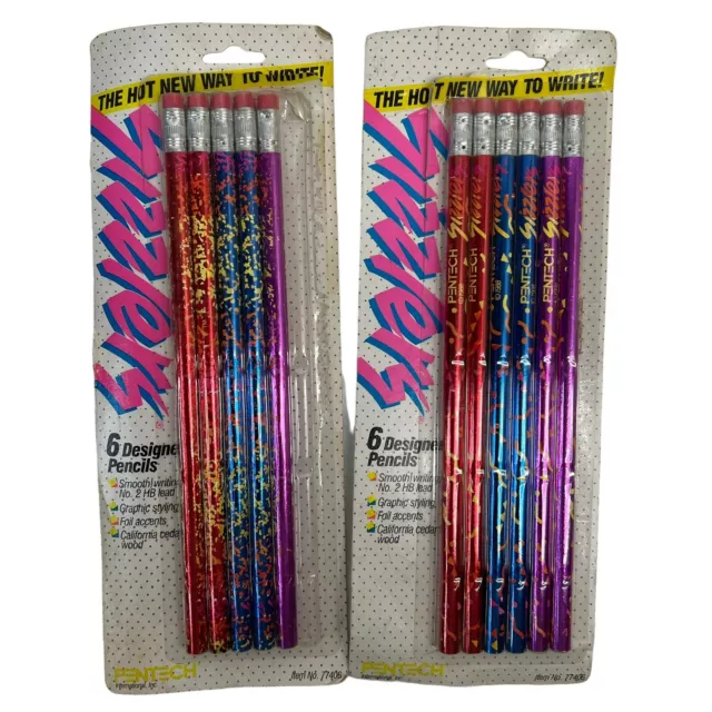 Vintage 90s Y2K Pentech Pencils Colorful Foil Glitter Lot (25)