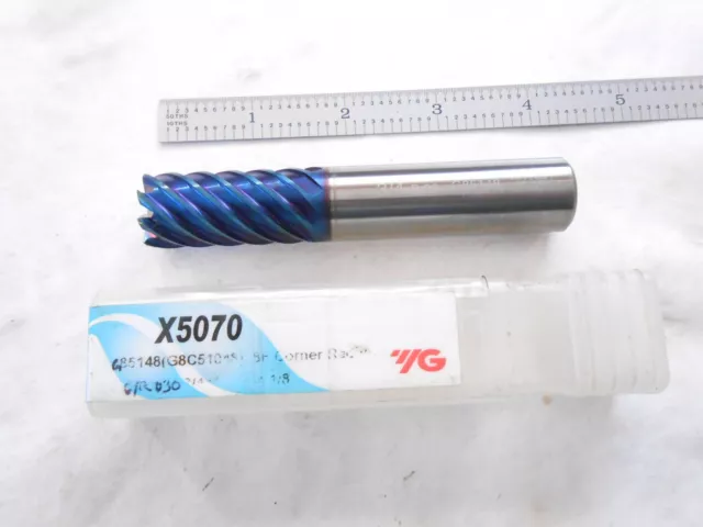 New Yg-1 Hp 3/4" Dia X 1-1/2" Loc X 4-1/8" Oal X .030" Cr 8Fl Cc Carbide Endmill