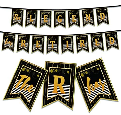 The Legend Has Retired Banner for Retirement Party Indoor Outdoor Decorations...