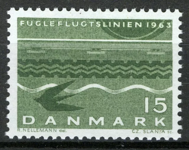 Denmark 1963, Bird Flight Line, Railway Ferry line MNH, Mi 413x