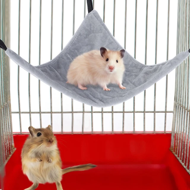 Small Pet Hammock Hanging Bed For Hamster Sugar Glider Guinea Pig(gray)