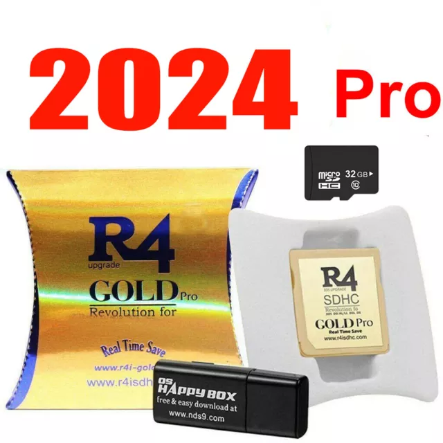 2024 R4 Gold Pro SDHC for DS/3DS/2DS Revolution Cartridge 32G Many Game Card ES