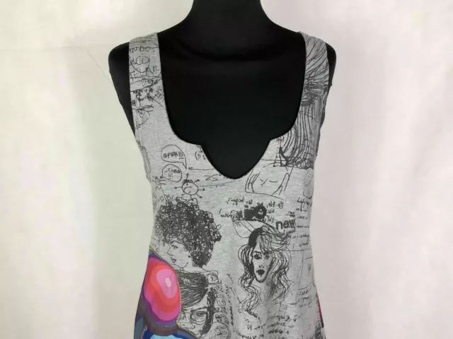 DESIGUAL Abito Vestito Donna Cotone Optical Pois Woman Cotton Dress Sz.S - 40 3