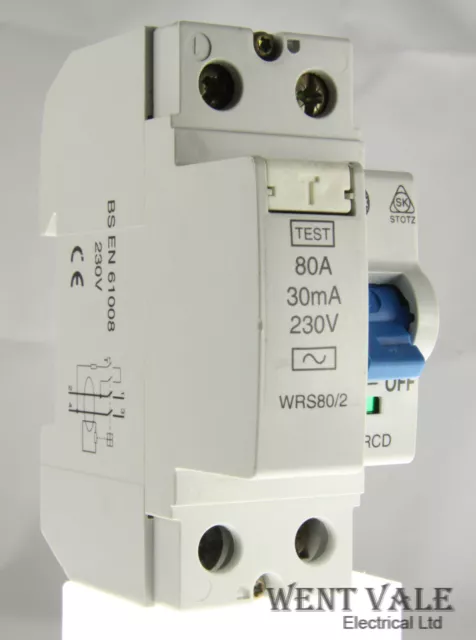 Wylex Lifeline Range - WRS80/2 - 80a 30mA Mark1 Double Pole RCD Used