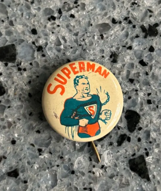 1939 Superman Pin Action Comics Magazine First Pinback