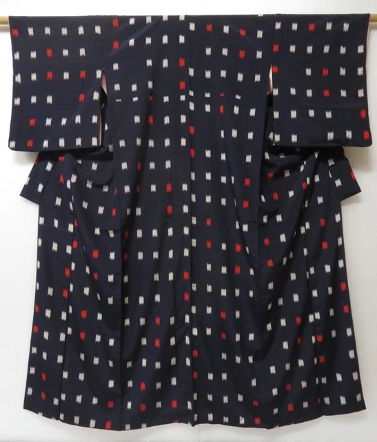 2204T07z850 Vintage Japanese Kimono Silk OMESHI KOMON Purple-Gray
