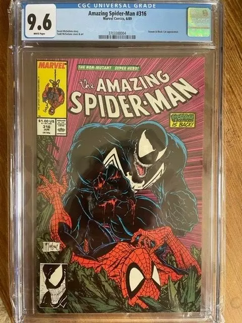 Amazing Spider-Man #316 CGC 9.6 (White Pgs)  Classic Venom Cover Todd McFarlane