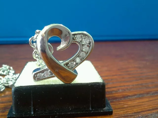 Memorial Cremation Jewellery/Pendant/Urn/Keepsake for Ashes-"Diamond (cz) Heart"
