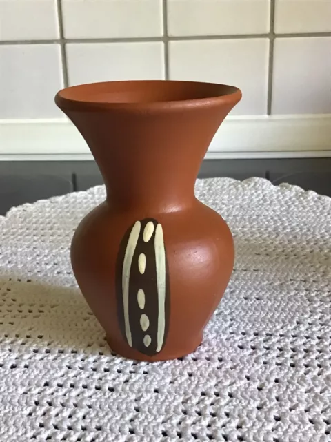 Ton Keramik Vase 10 cm Braun