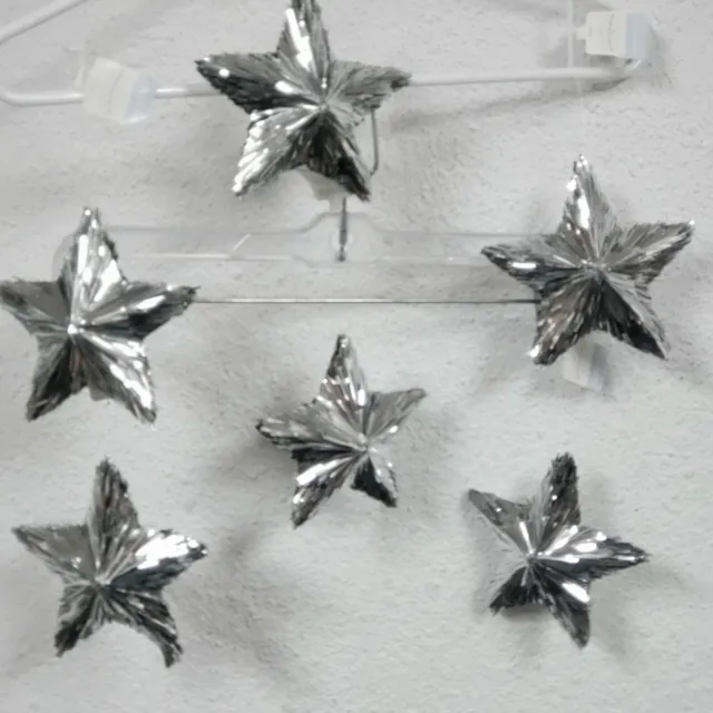Wondershop 6ct Tincel Star Christmas Tree Ornament Set, Silver, 6 Pcs.