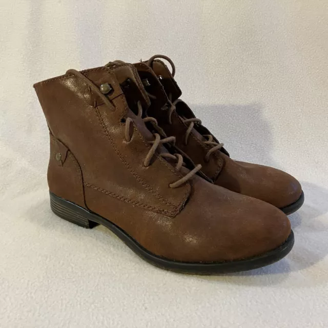 Brown Faux Leather Ankle Boots Woman’s Size 9M Crown Vintage Brand